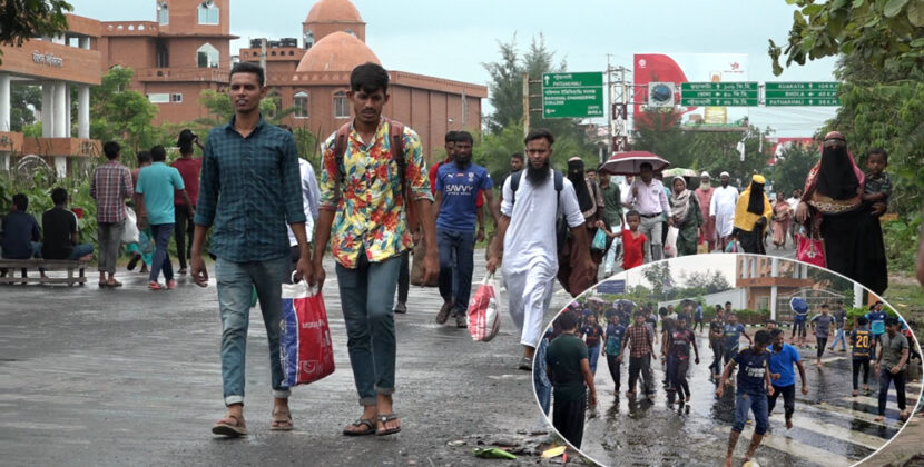 কোটা আন্দোলন : সড়ক অবরোধ করে ফুটবল খেললেন ববি শিক্ষার্থীরা