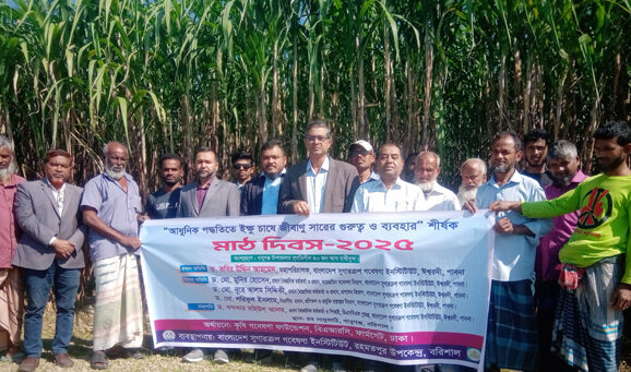 বাবুগঞ্জে আখ চাষ বিষয়ক মাঠ দিবস