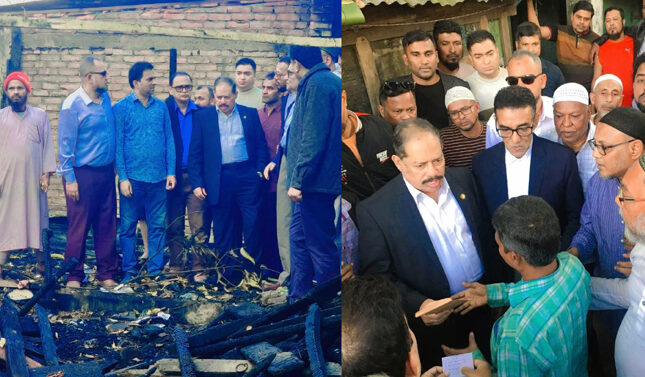 বরিশাল নগরীর ৬ নম্বর ওয়ার্ডে অগ্নিকাণ্ডে ক্ষতিগ্রস্তদের ঘর পরিদর্শনে সরোয়ার, নগদ সহায়তা প্রদান