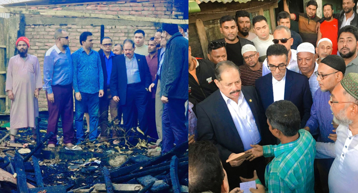 বরিশাল নগরীর ৬ নম্বর ওয়ার্ডে অগ্নিকাণ্ডে ক্ষতিগ্রস্তদের ঘর পরিদর্শনে সরোয়ার, নগদ সহায়তা প্রদান