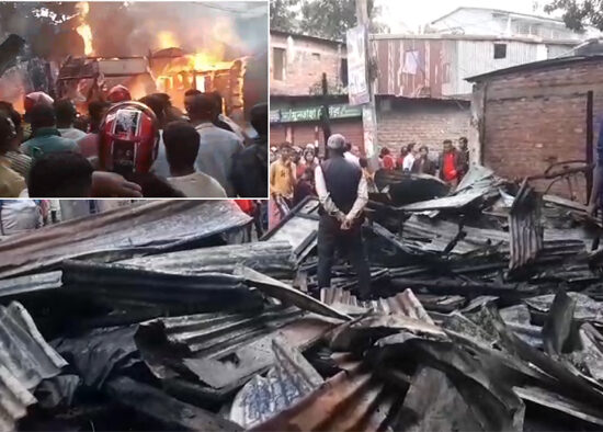 অগ্নিকাণ্ডে বরিশালে চার দোকান পুড়ে ছাই