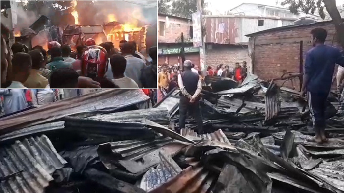 অগ্নিকাণ্ডে বরিশালে চার দোকান পুড়ে ছাই