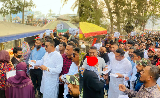 মজিবর রহমান সরওয়ারের ধানের শীষে ভোট চাইলেন যুবদল নেতা মাসুদ হাসান মামুন