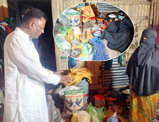 অসহায় আছিয়া বেগমের ঘরে এক মাসের খাদ্যসামগ্রী পৌঁছে দিলেন জিয়া উদ্দিন সিকদার